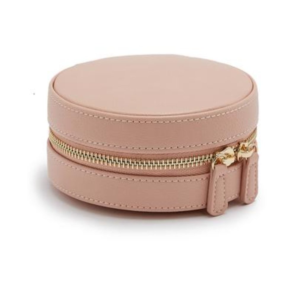 Round Zip Jewelry Case Pink
